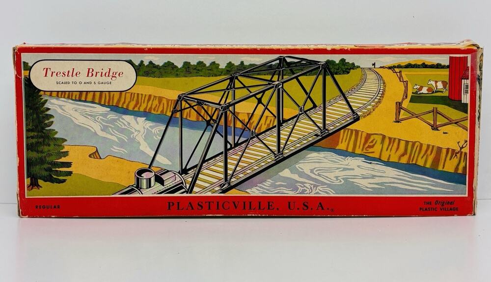Plasticville O & S Gauge Trestle Bridge 1604-100 Complete w/ Box